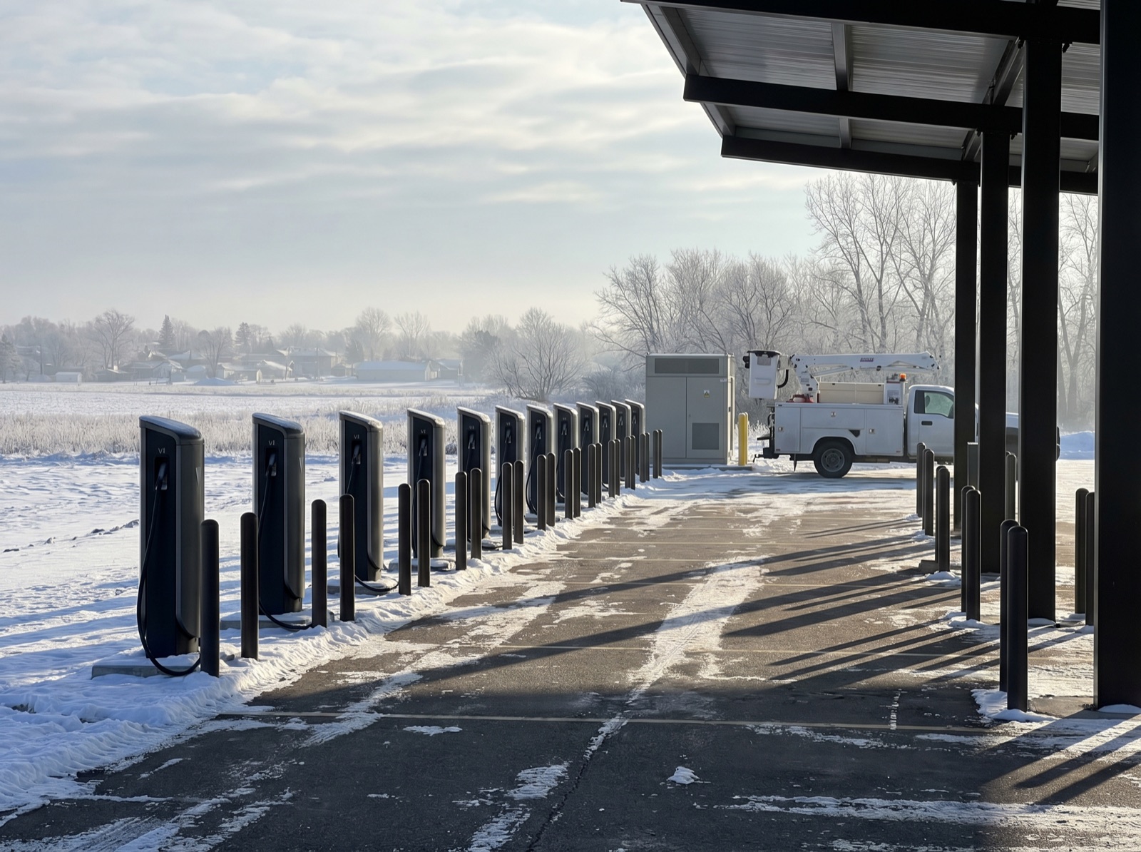 Tesla Supercharger charging site in Minneapolis, MN